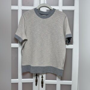 Toad&Co Organic Cotton Ribbed Short Sleeve Sweatshirt Tee Gray Size L